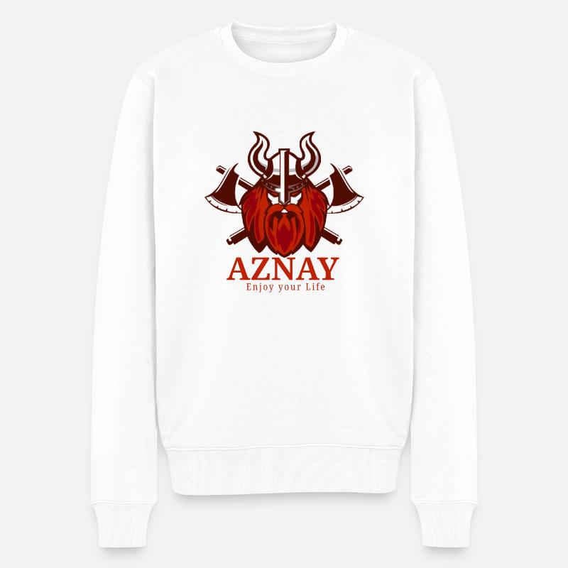 Modern - Männer Premium Bio Pullover - Weiß