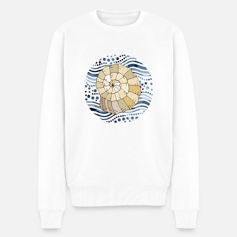 Muschel - Männer Premium Bio Pullover - Weiß