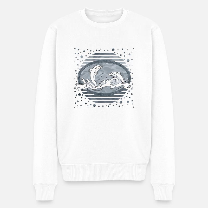 Dauphins - Pull Premium bio Homme - blanc