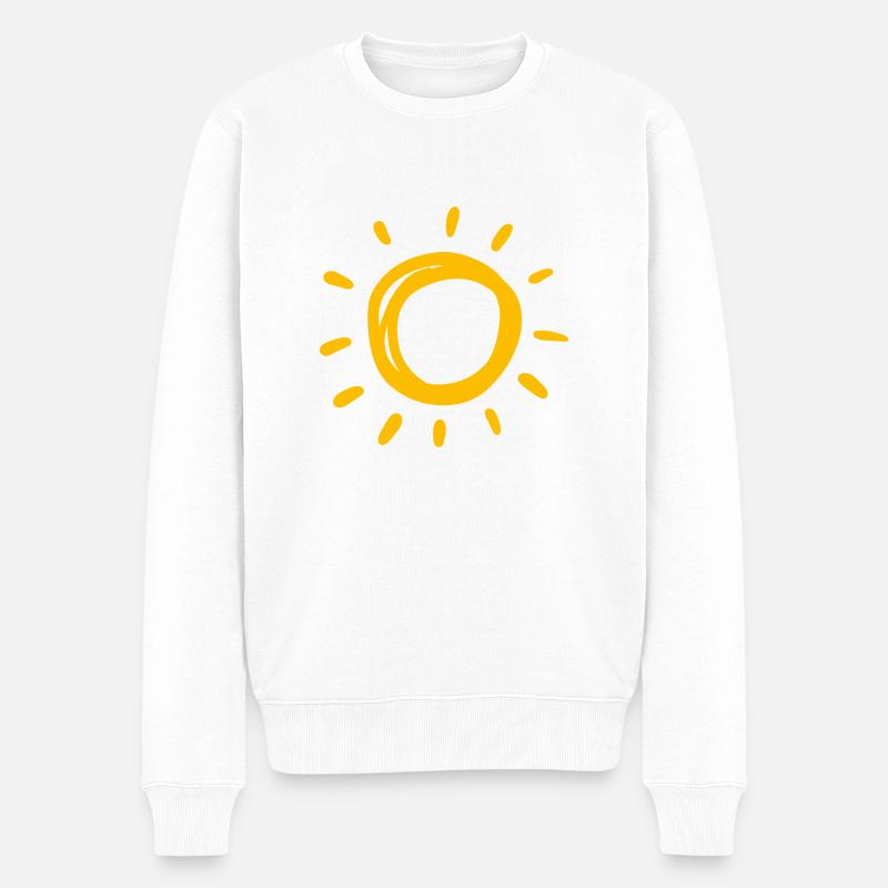 Sonne 2 - Männer Premium Bio Pullover - Weiß