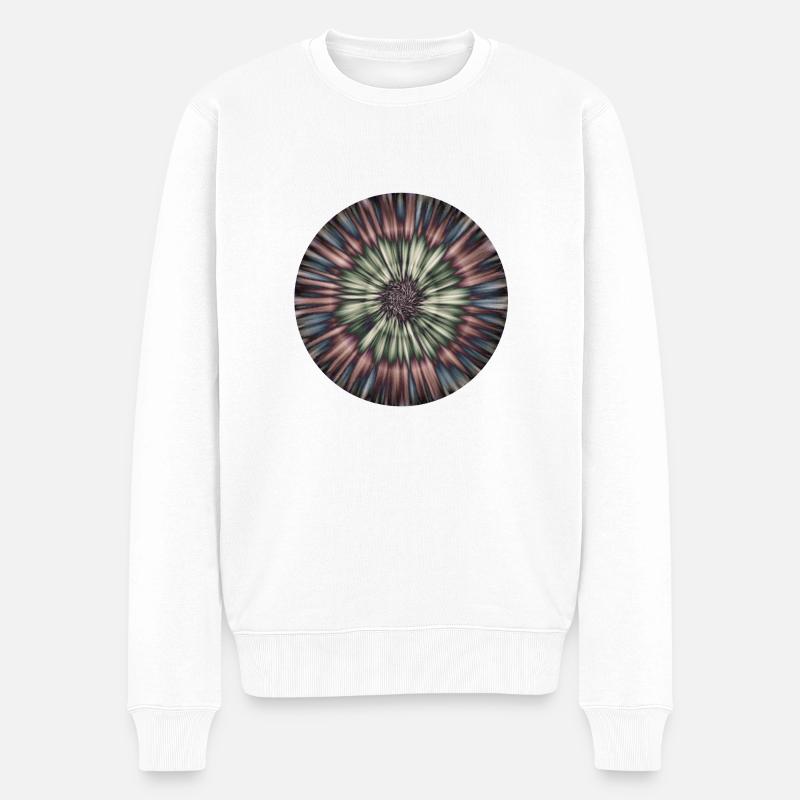 Abstract Flower Motive Design - Männer Premium Bio Pullover - Weiß