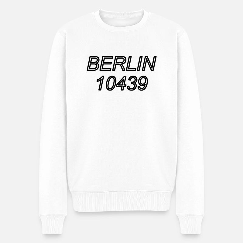 BERLIN 10439 / PRENZLAUERBERG - Männer Premium Bio Pullover - Weiß