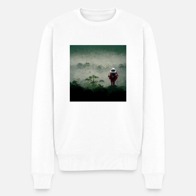 Lonely Voyager 001 - Männer Premium Bio Pullover - Weiß