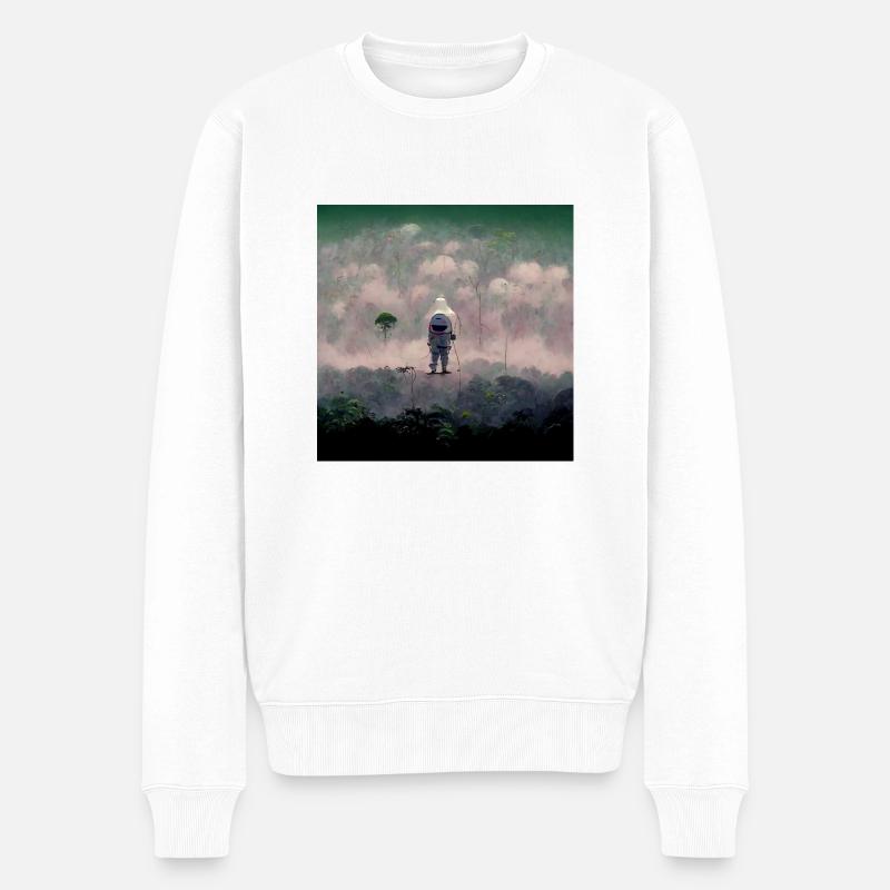 Lonely Voyager 020 - Männer Premium Bio Pullover - Weiß