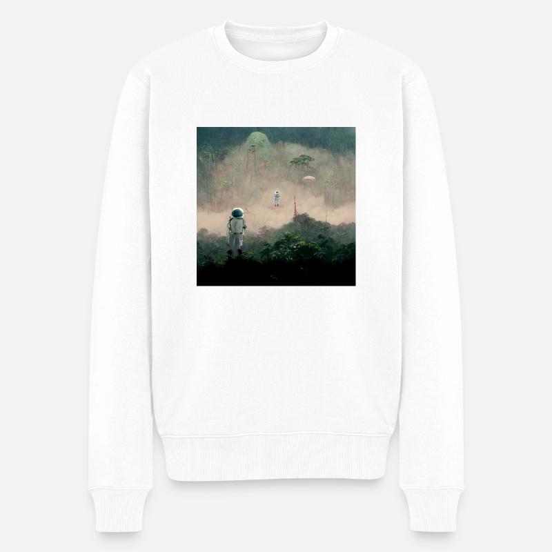 Lonely Voyager 019 - Männer Premium Bio Pullover - Weiß