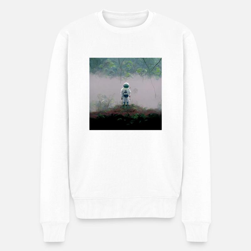 Lonely Voyager 051 - Männer Premium Bio Pullover - Weiß