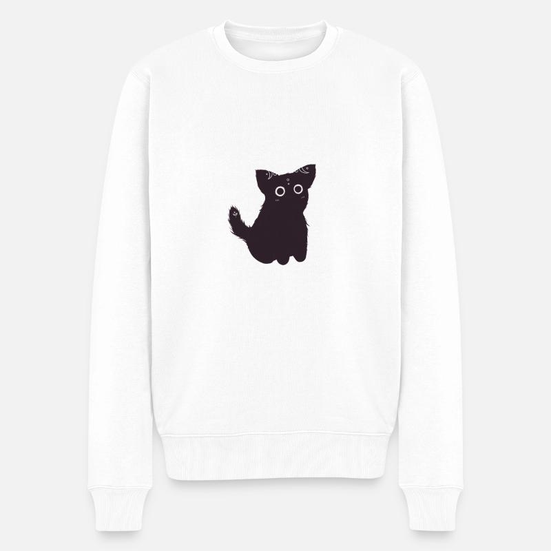 Chat noir mignon - Pull Premium bio Homme - blanc