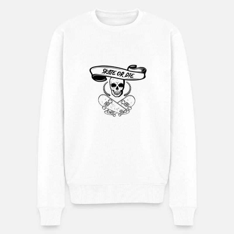 Skate or die - Männer Premium Bio Pullover - Weiß