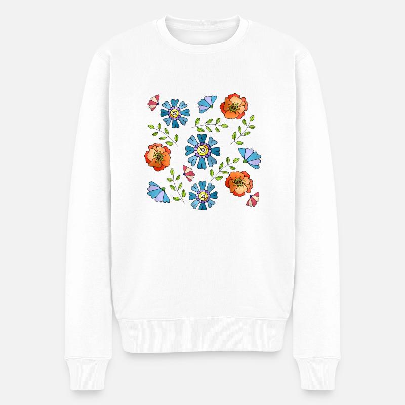 Fleur - Pull Premium bio Homme - blanc