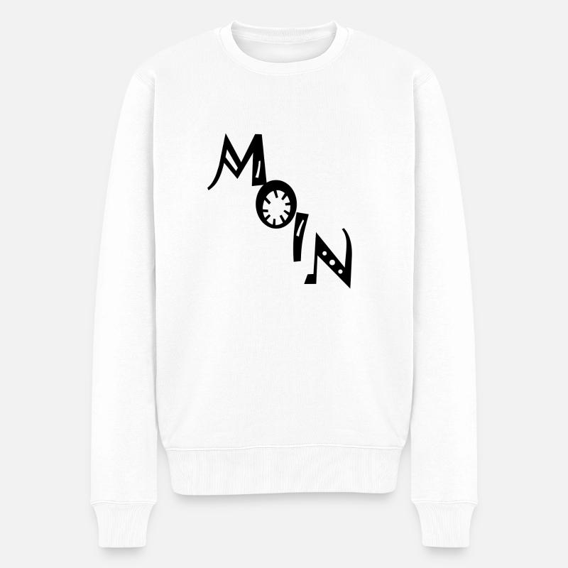 Moin, moinmoin - Männer Premium Bio Pullover - Weiß