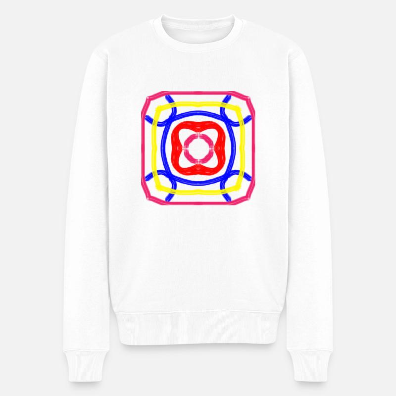 COULEUR Fleur 2 - Pull Premium bio Homme - blanc