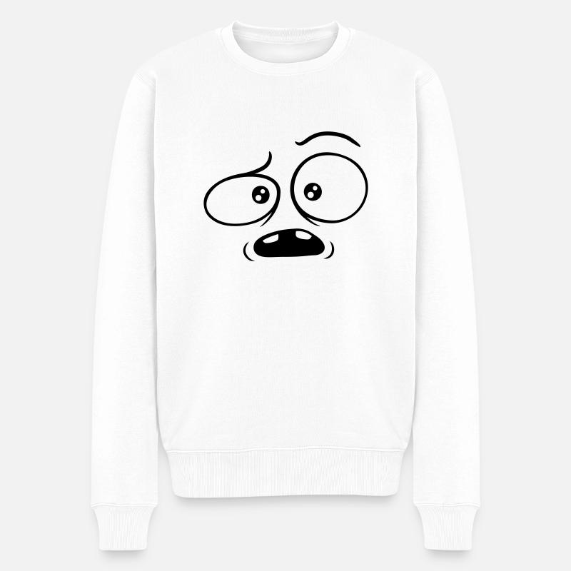 Visage comique sceptique confus - Pull Premium bio Homme - blanc