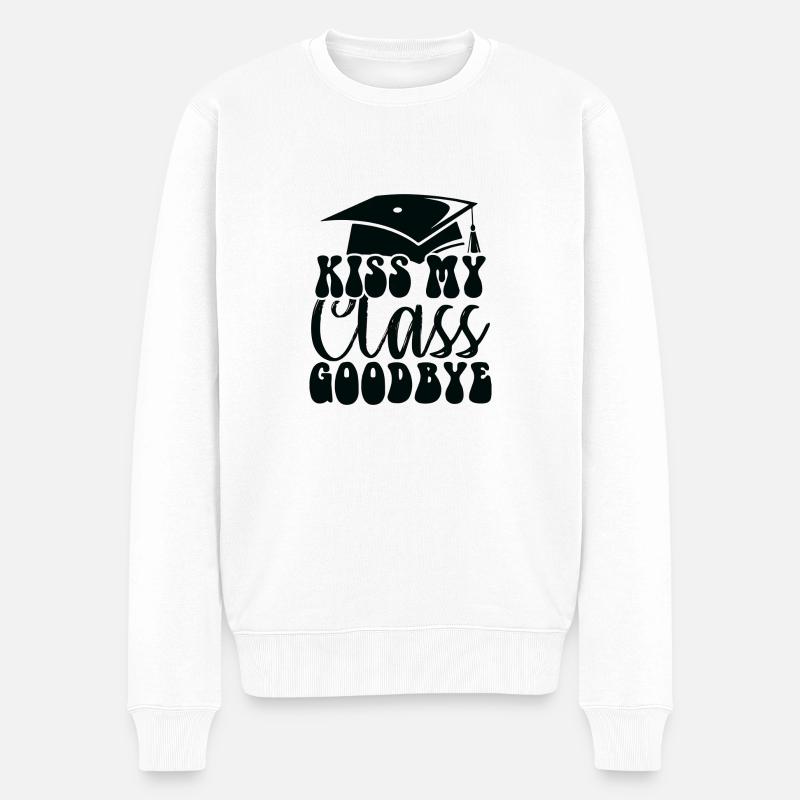 Kiss My Class Goodbye - Männer Premium Bio Pullover - Weiß