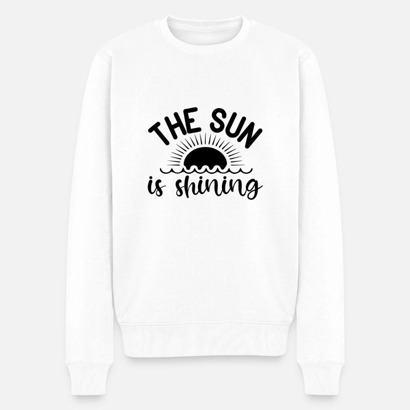 Le soleil brille - Pull Premium bio Homme - blanc
