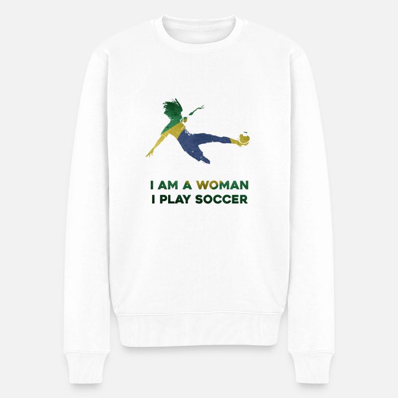 Frauenfußball - Männer Premium Bio Pullover - Weiß