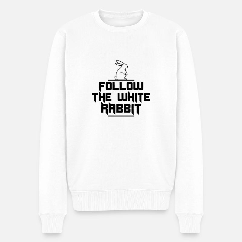 follow the white rabbit !! - Pull Premium bio Homme - blanc
