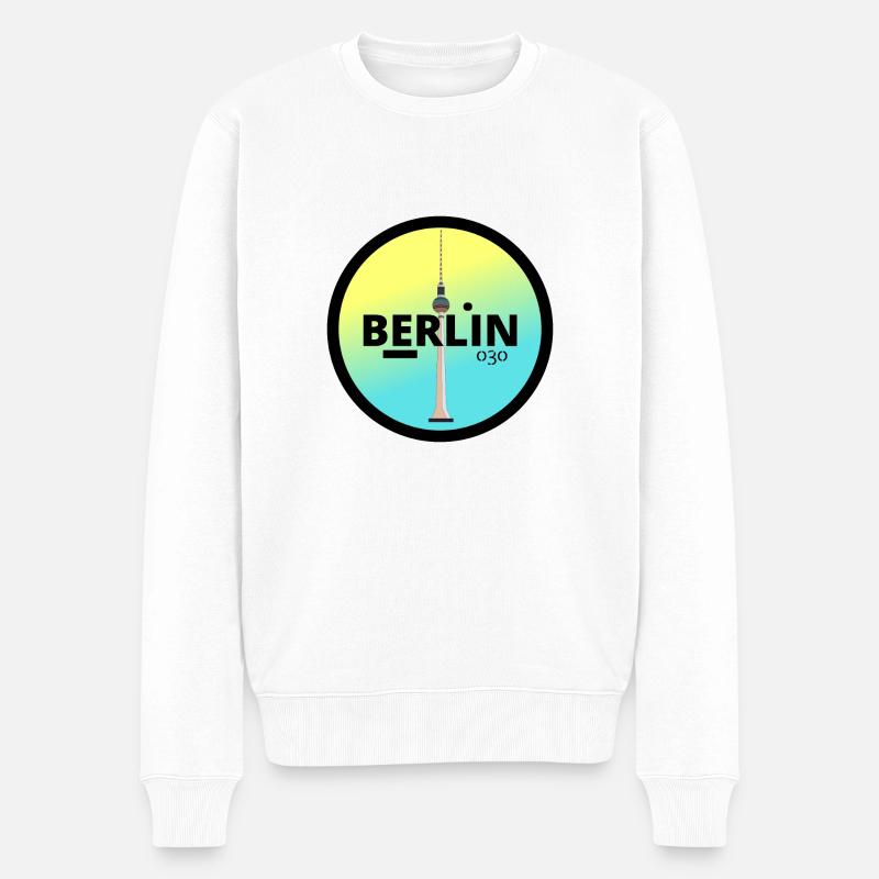 BERLIN - Männer Premium Bio Pullover - Weiß
