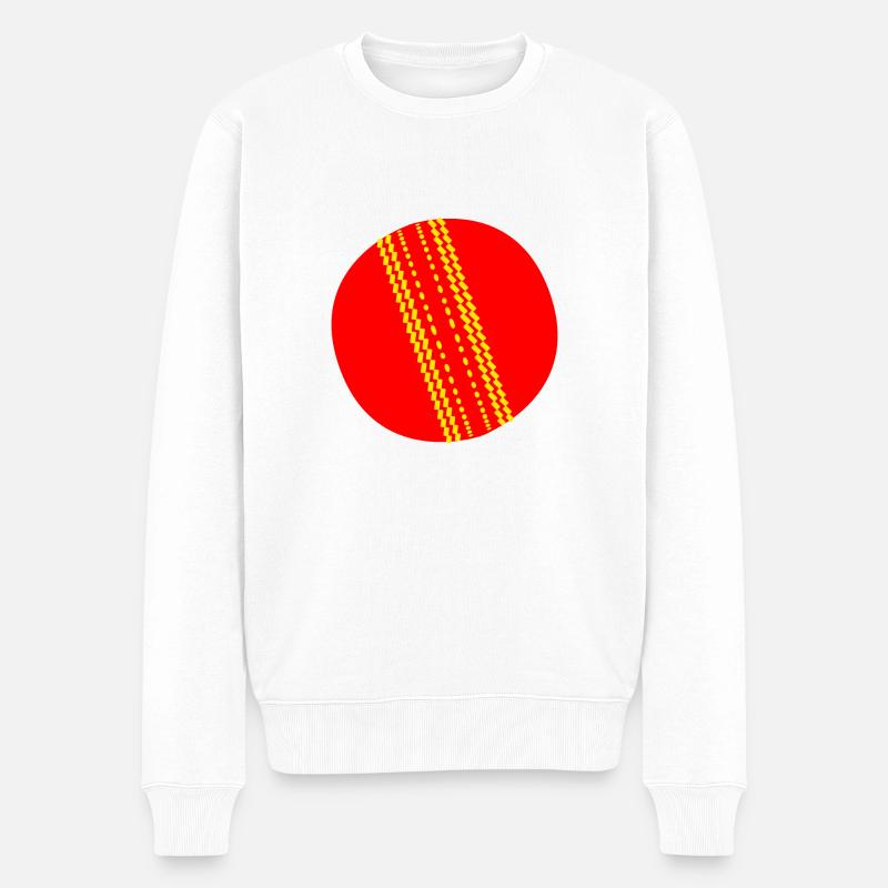 Balle de cricket rouge - Pull Premium bio Homme - blanc