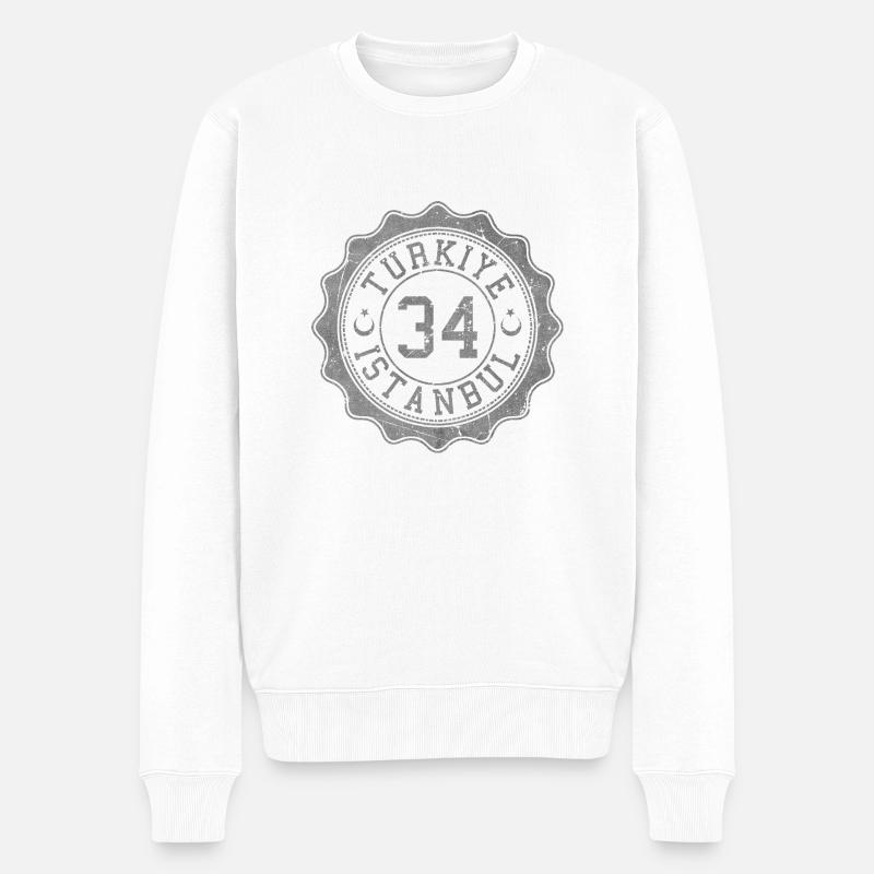 Istanbul - Männer Premium Bio Pullover - Weiß