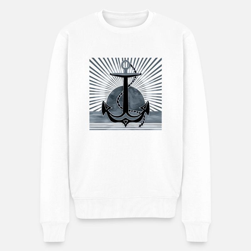 Anker - Männer Premium Bio Pullover - Weiß