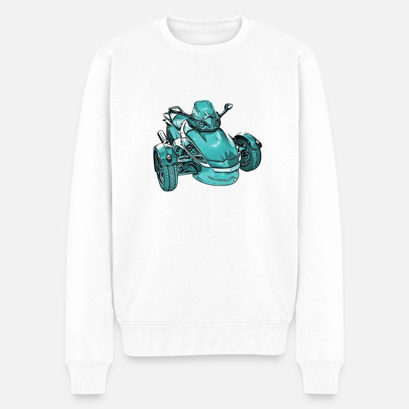 Trike Spyder türkis - Männer Premium Bio Pullover - Weiß