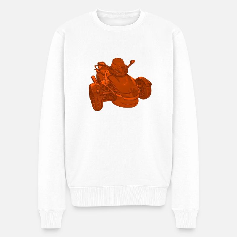Trike Spyder orange - Pull Premium bio Homme - blanc