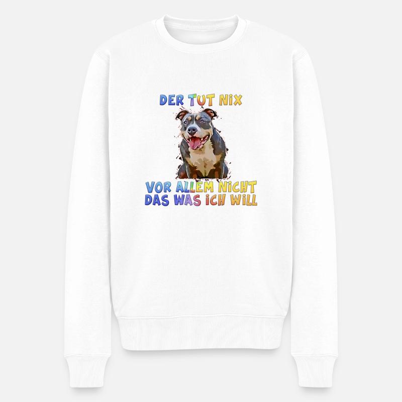 Spruch 02 - Männer Premium Bio Pullover - Weiß