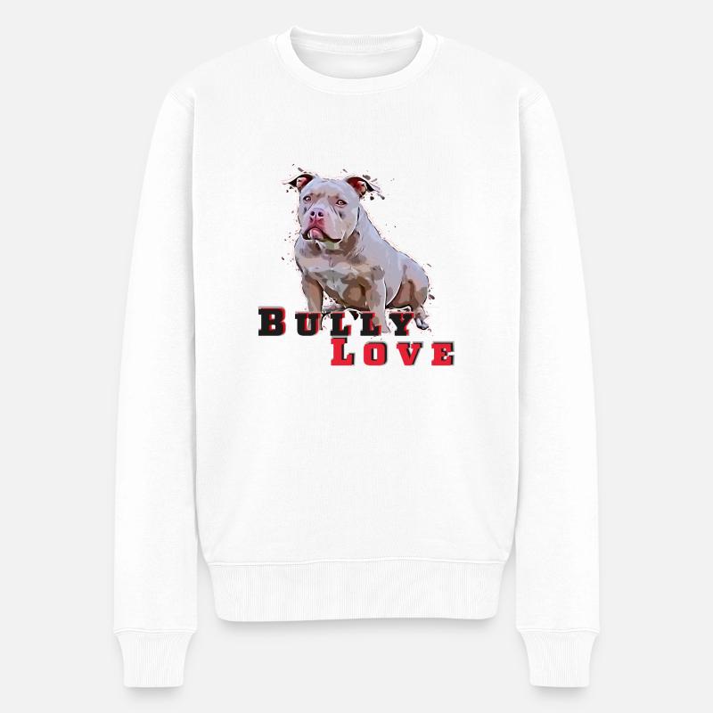 American Pocket BullyLove - Männer Premium Bio Pullover - Weiß