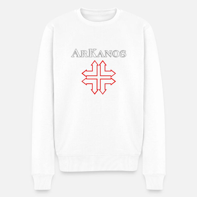Arkanos Logo - Männer Premium Bio Pullover - Weiß