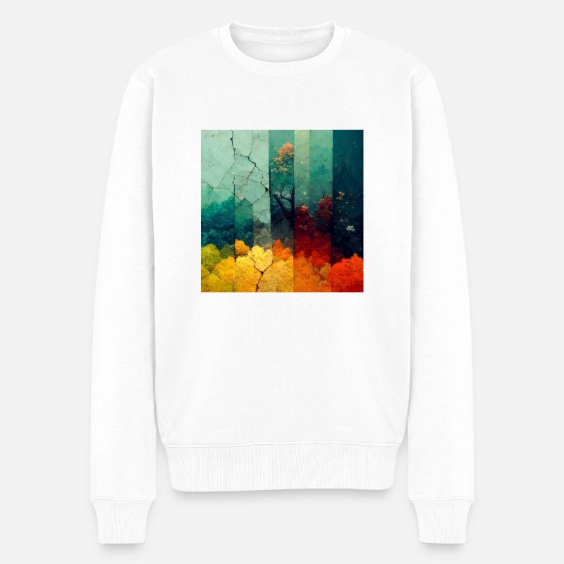 Saisonal degradierter Wald - Männer Premium Bio Pullover - Weiß