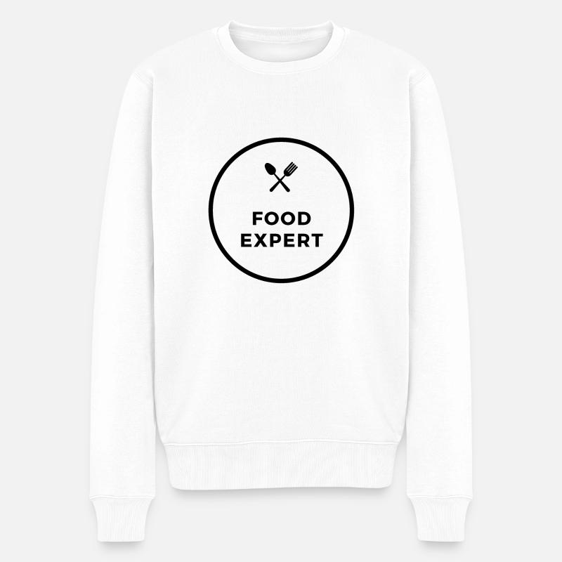 Food expert - Männer Premium Bio Pullover - Weiß