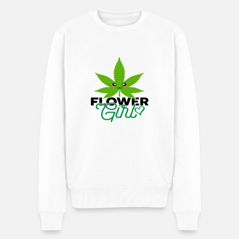 Flower Girl - Männer Premium Bio Pullover - Weiß