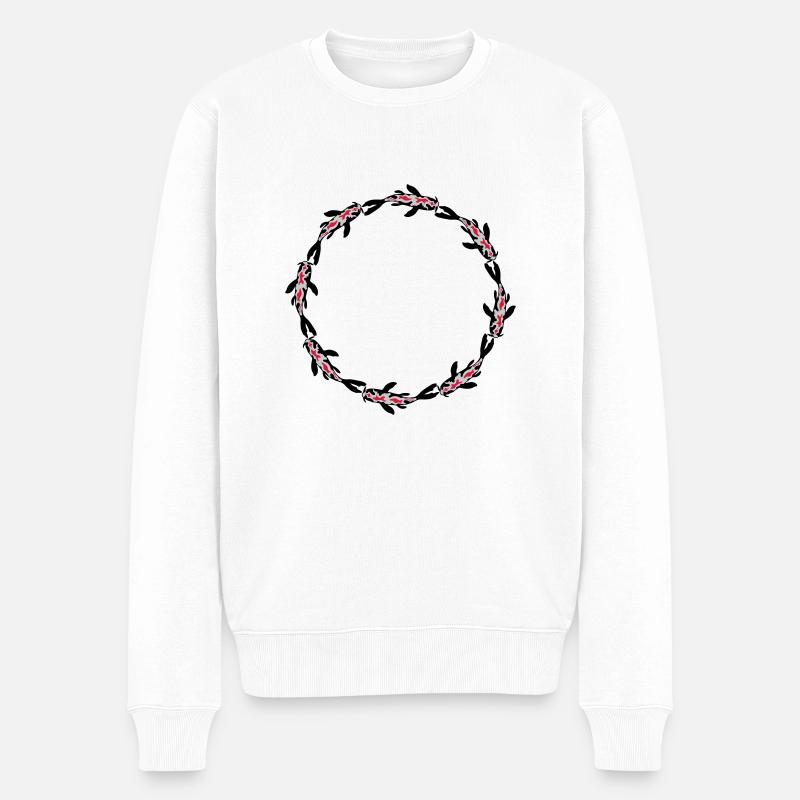 Comté de Koi Fish Nishikigoi - Pull Premium bio Homme - blanc