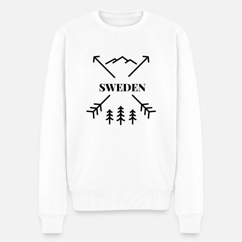 Sweden - Männer Premium Bio Pullover - Weiß