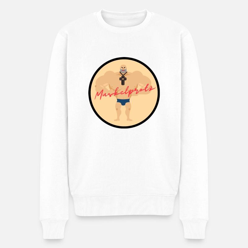 Muskelprotz - Männer Premium Bio Pullover - Weiß