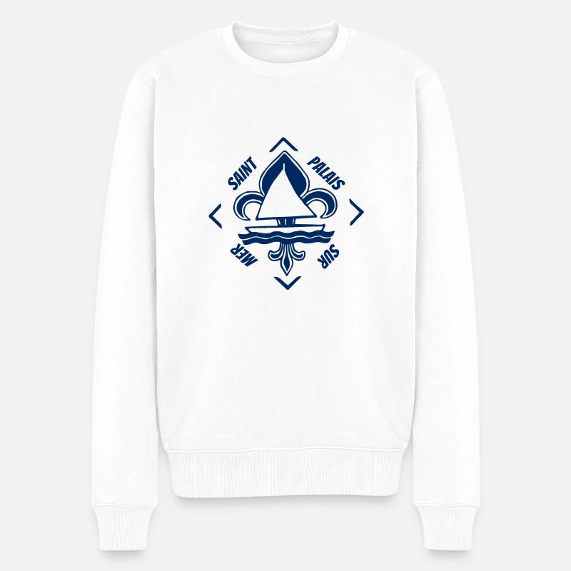 Saint Palais sur Mer Frankreich Atlantischer Ozean - Männer Premium Bio Pullover - Weiß