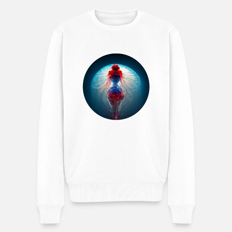 Jellyfish in the ocean - Männer Premium Bio Pullover - Weiß