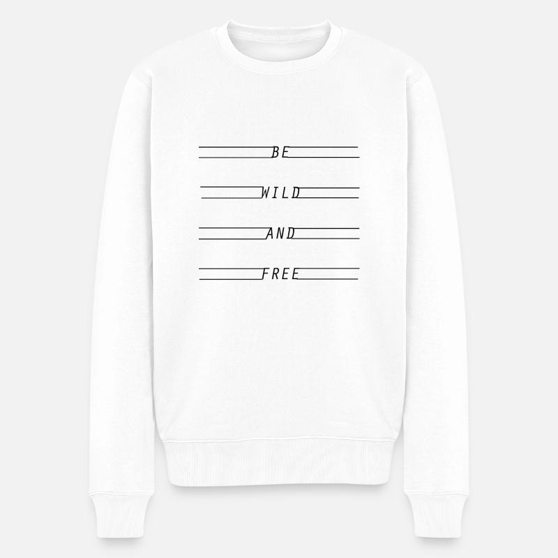 Wild Free - Männer Premium Bio Pullover - Weiß