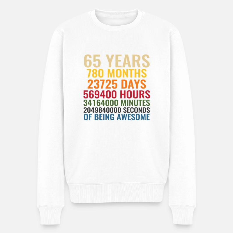 65 ans - Pull Premium bio Homme - blanc