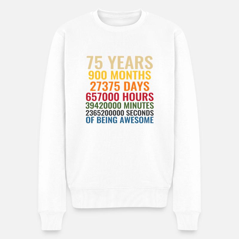 75 ans - Pull Premium bio Homme - blanc