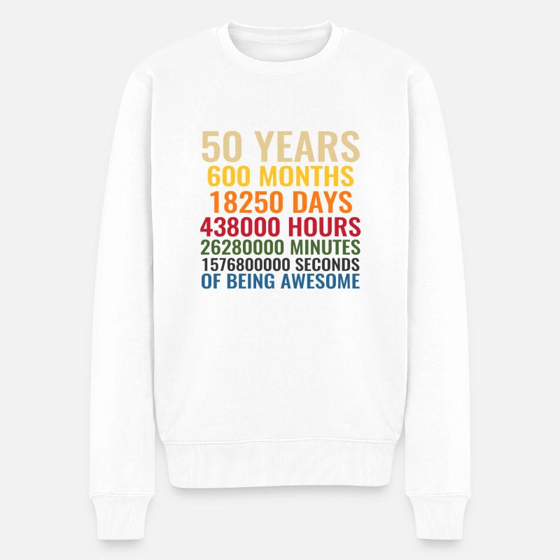 50 years - Männer Premium Bio Pullover - Weiß