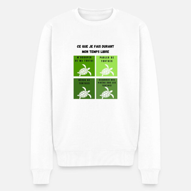 ce que je fais durant mon temps libre tortue - Pull Premium bio Homme - blanc
