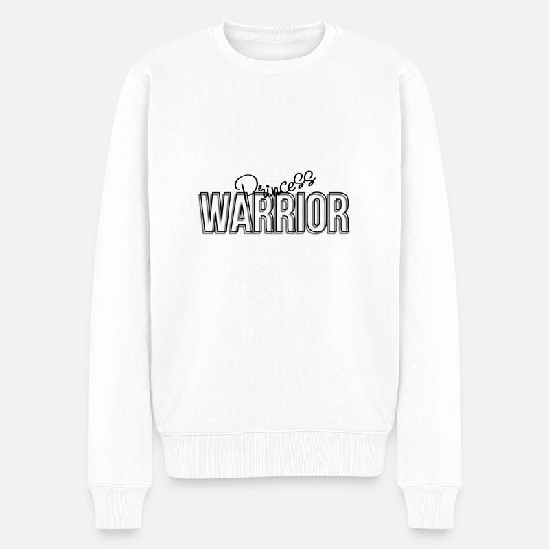 Prinzessin Kriegerin - Männer Premium Bio Pullover - Weiß