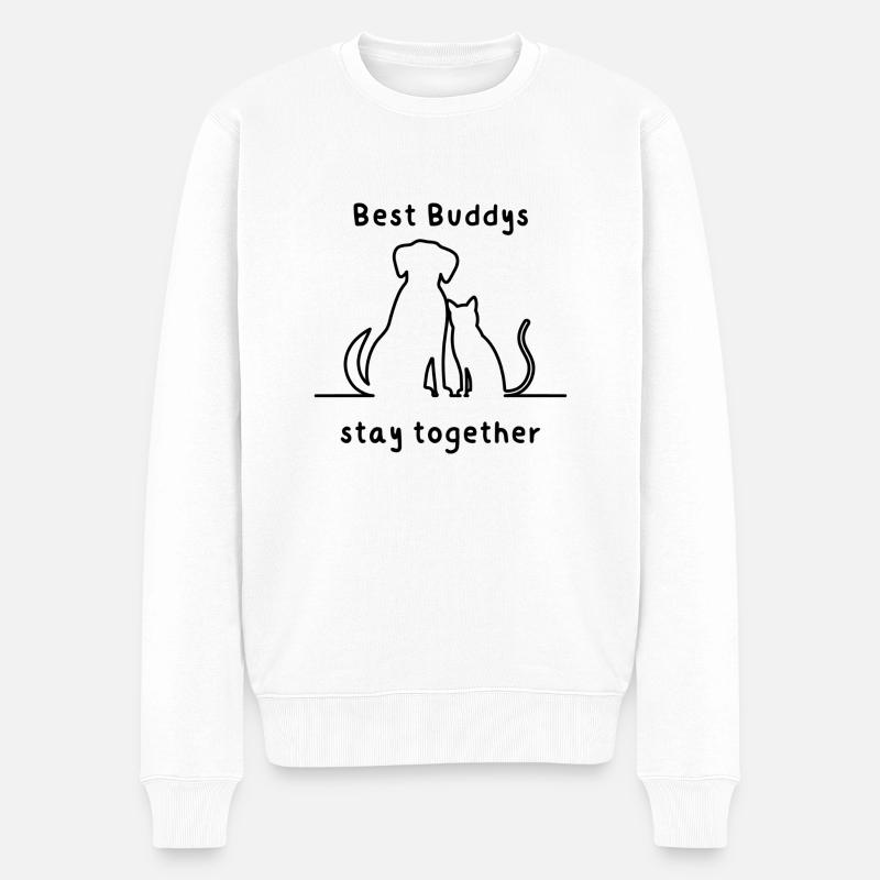 Best Buddys stay together - Männer Premium Bio Pullover - Weiß