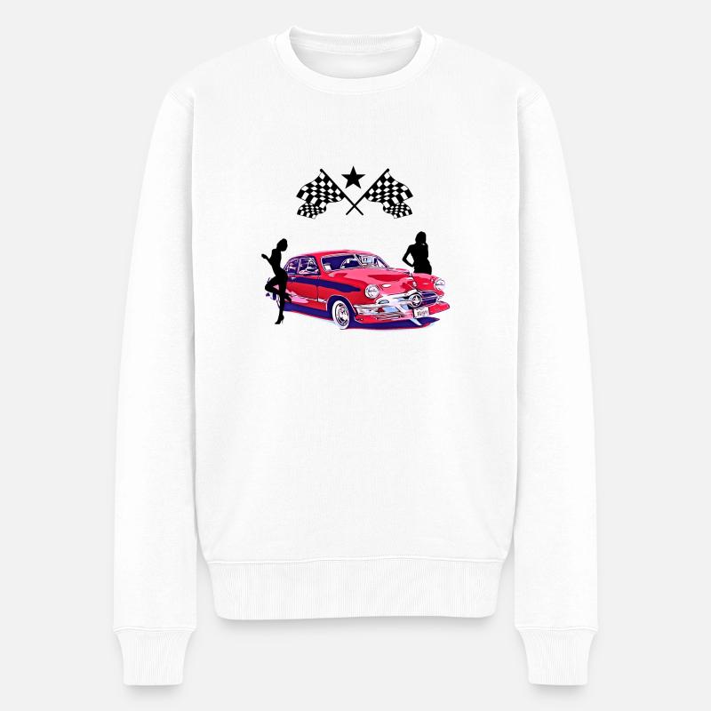 Auto - Männer Premium Bio Pullover - Weiß