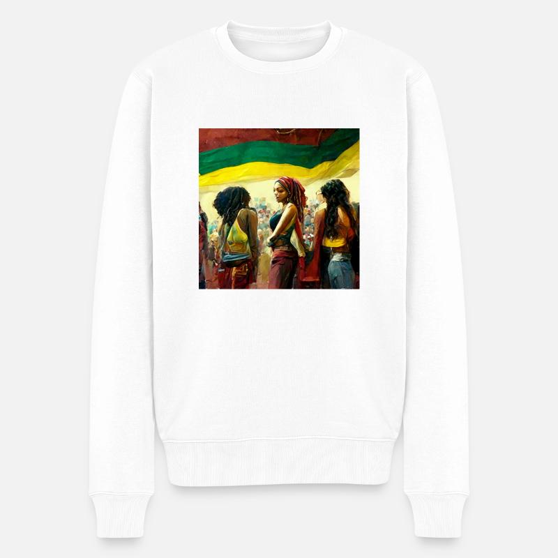 femmes à un conert reggae - Pull Premium bio Homme - blanc