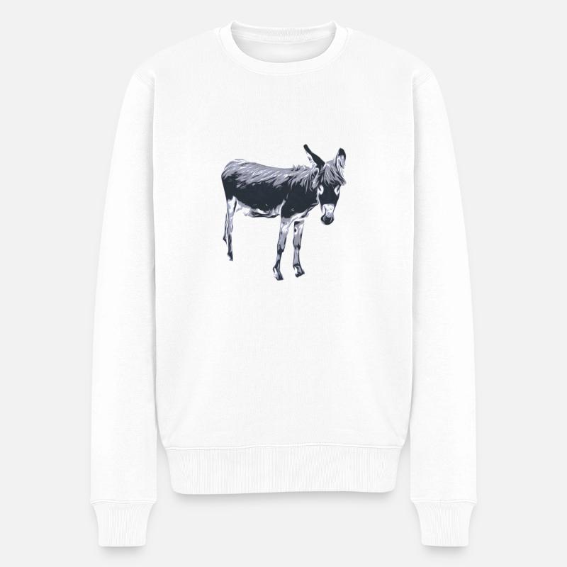 Esel - Männer Premium Bio Pullover - Weiß