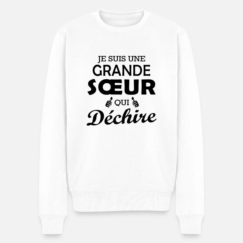 Grande sœur qui déchire - Pull Premium bio Homme - blanc