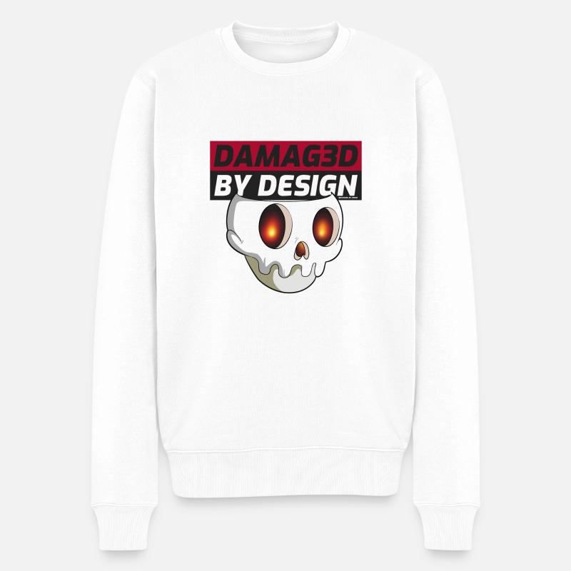 Endommagé par la conception : Crâne - Pull Premium bio Homme - blanc