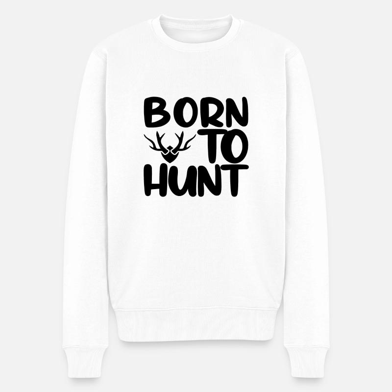 Born To Hunt - Männer Premium Bio Pullover - Weiß
